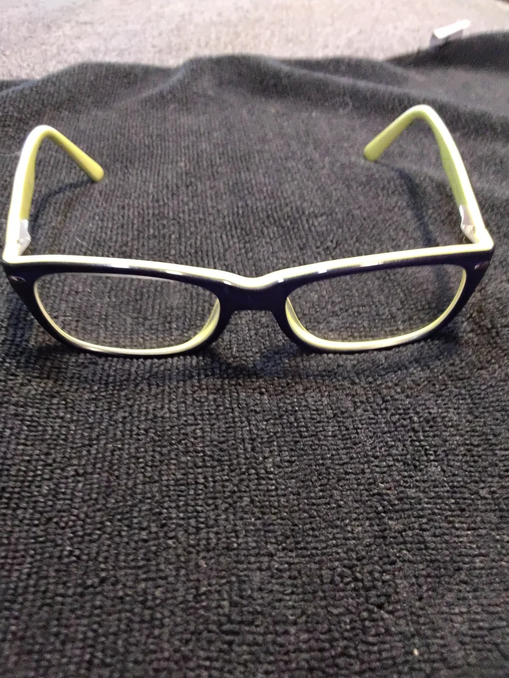Kids Two-Tone Rectangular Glasses in Lime Green and Black